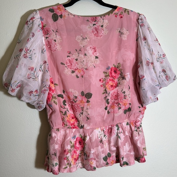 Anthropologie L Hemant & Nandita rose garden pink blouse - Picture 11 of 14